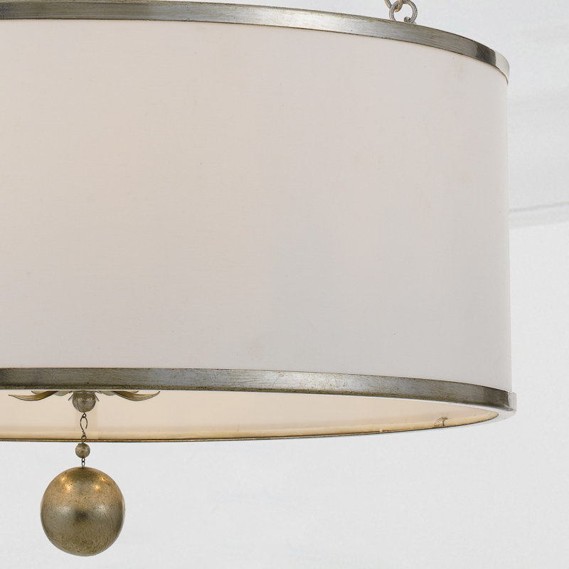 Lustre tambour Adria, Argent argent, H 31 po x l 24 po