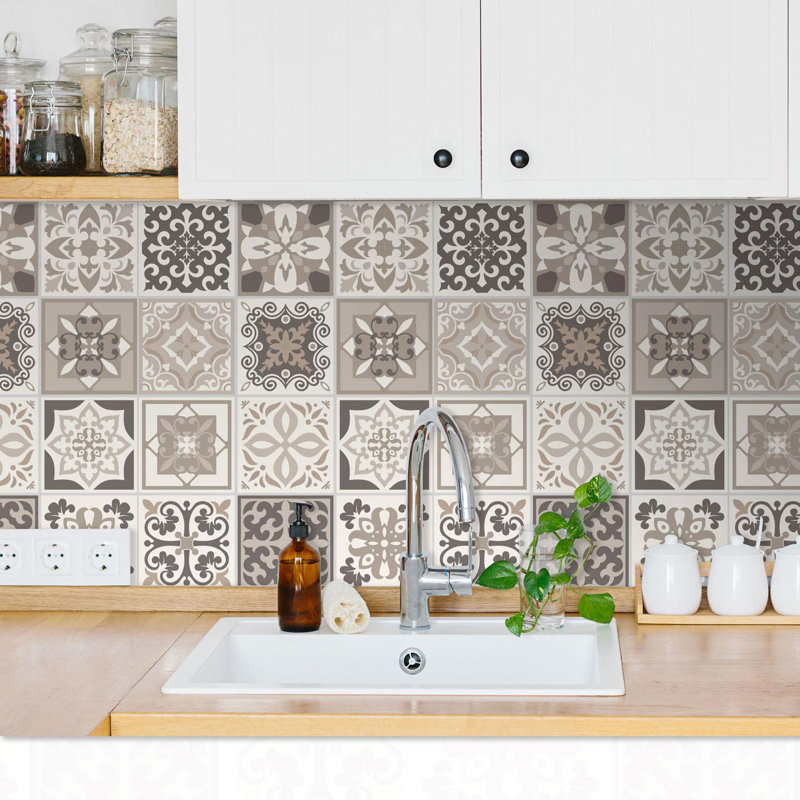 Amela 38.1cm W x 38.1cm L Vinyl Peel and Stick Mosaic Tile