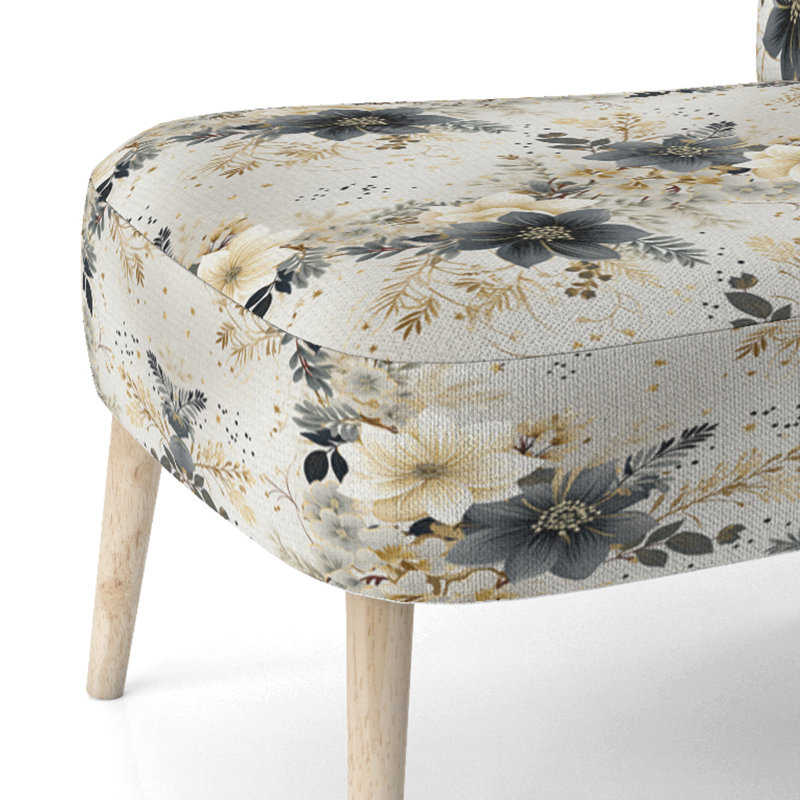 Chaise d'appoint rembourrée Ferns Gray and Beige