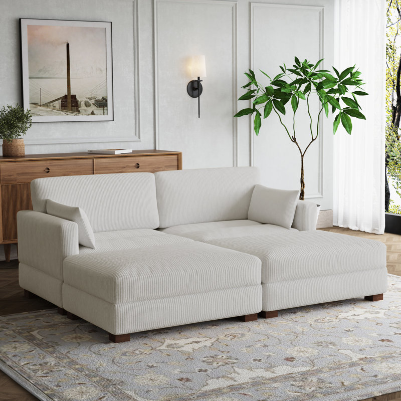 Bentura 221.5Cm Square Arms Modular Sofa, Beige