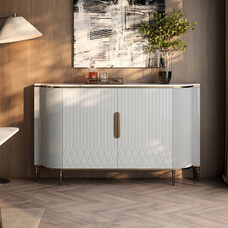 Buffet de luxe américain de style moderne et léger, H 35,4 po x l 55,1 po x P 15,7 po, Gris clair