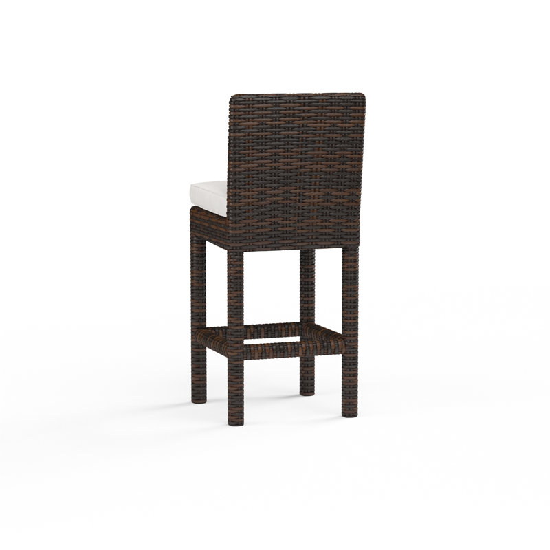 Emerald II Outdoor Bar Stool, Canvas Granite Sunbrella®, Cognac, Bar Stool (30" Seat Height)