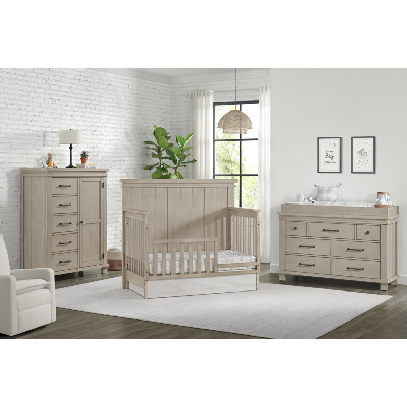 Stone Wash Wood Toddler Bed Guard Rail Conversion Kit