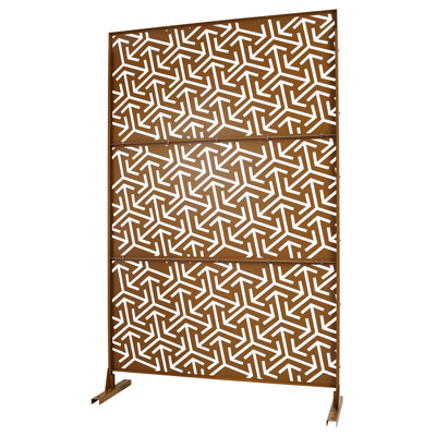 76" H x 48" W Steel Privacy Screen for Indoor and Outdoor Use - Brown