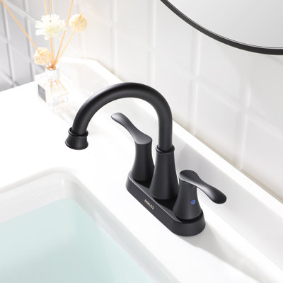 Centerset 2-handle Bathroom Faucet with Drain Assembly