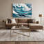 Art mural sur toile gris côtier contemporain Wave Plus-1111035102
