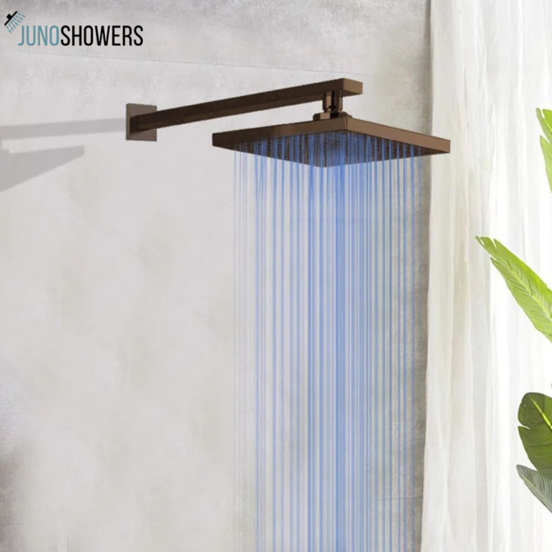 Juno 12" Oil Rubbed Bronze Square LED Rainfall Shower Head