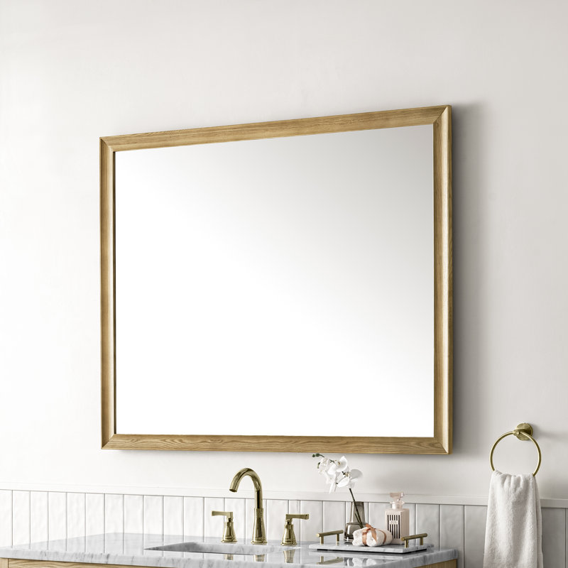 Glenbrooke Solid Wood Wall Mirror, Light Natural Oak, 40" x 48"