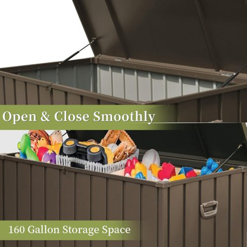 100-Gallon Waterproof Deck Box with Lock, 29.72" H x 49.41" W x 29.57" D, Dark Brown
