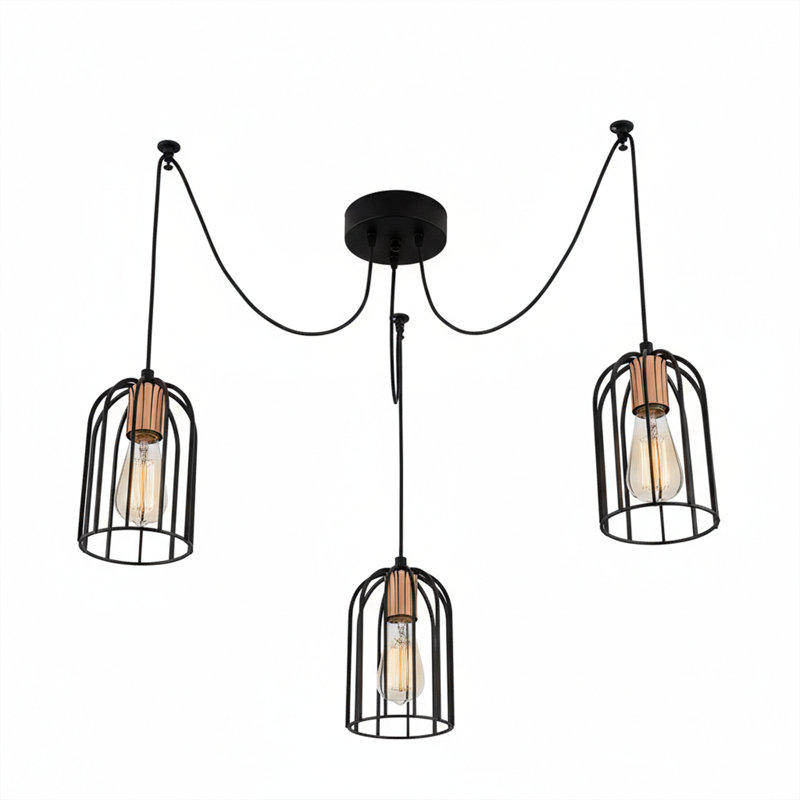 Maxton 3-Light Unique Cage Cluster Chandelier