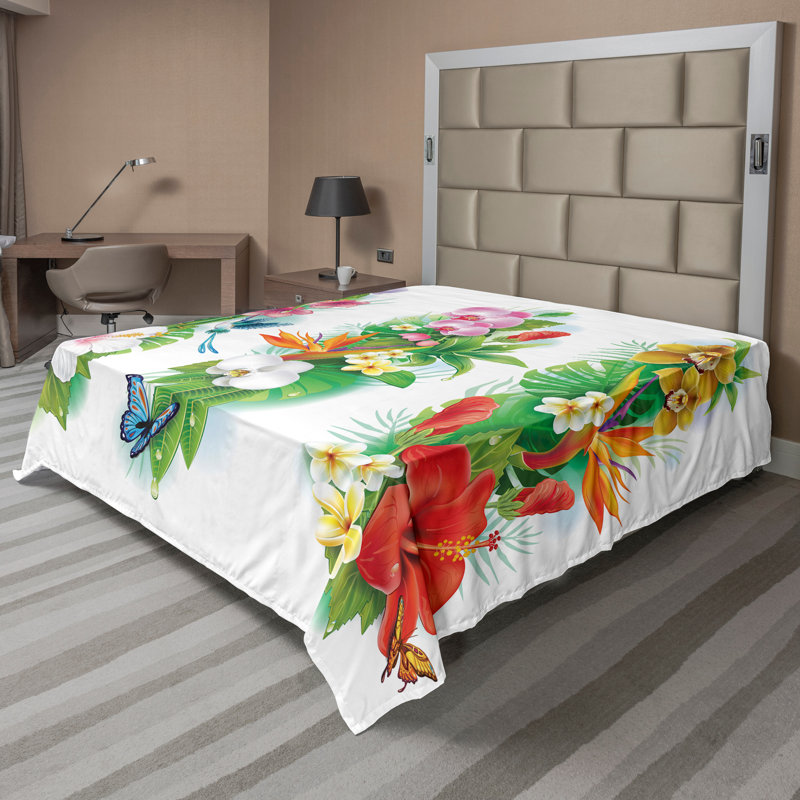Multicolore Ambesonne, Drap plat de taille double