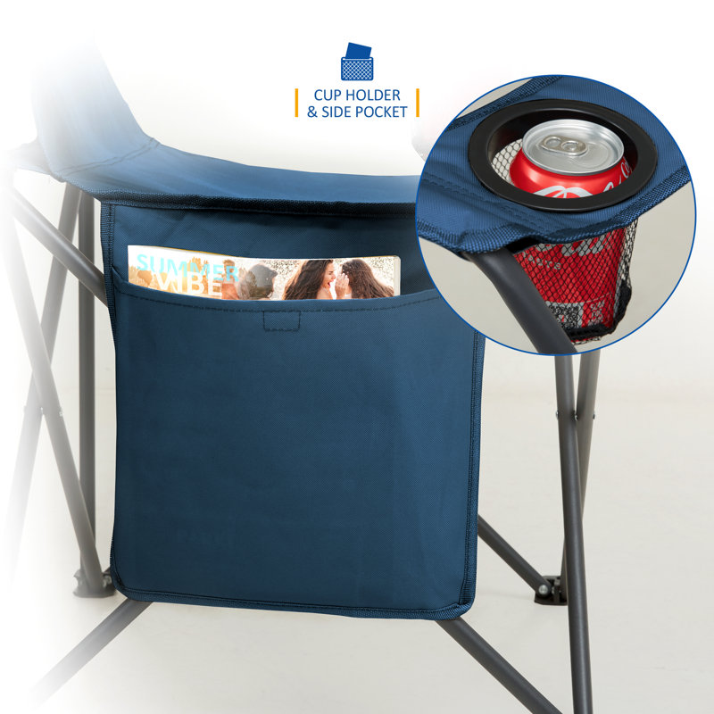 SUNMER Folding Camping Chair - Extra Wide, Blue