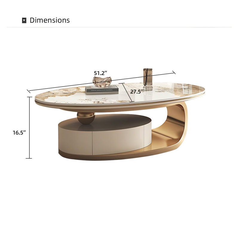 Pedestal Coffee Table with Storage