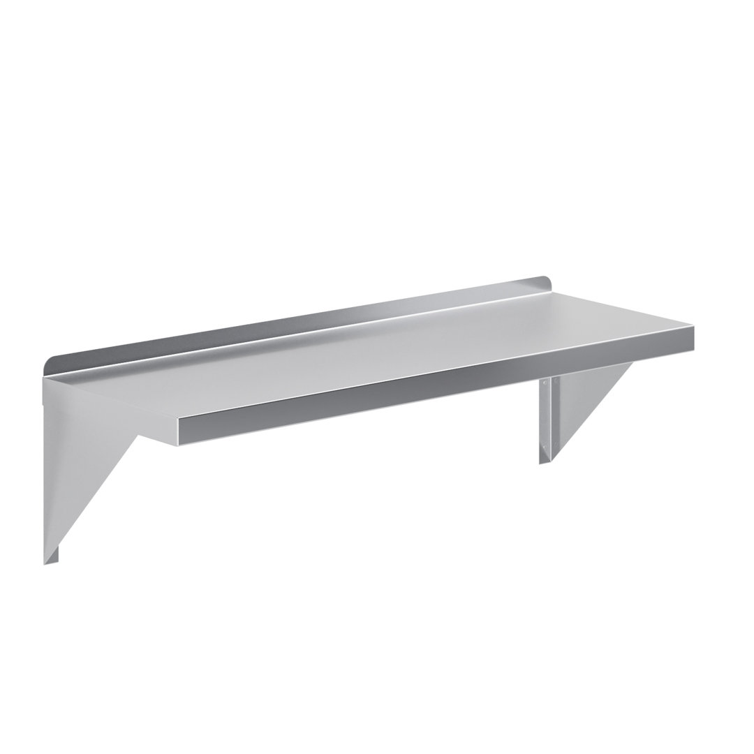 12 in. x 36 in. Stainless Steel Wall Shelf With Squared Edge Amgood