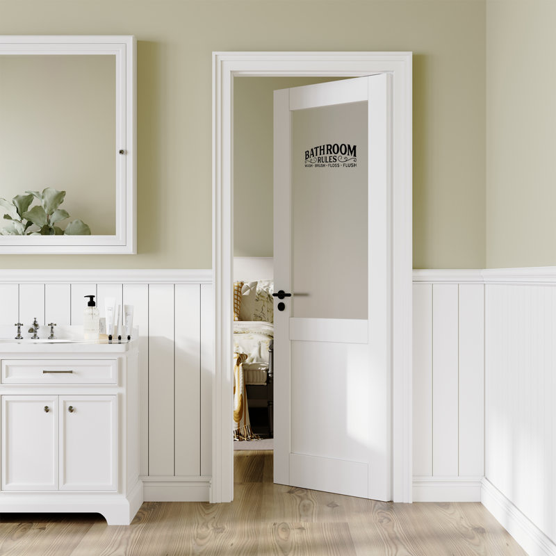 Porte standard pour salle de bain en bois manufacturé massif, 30 po x 80 po