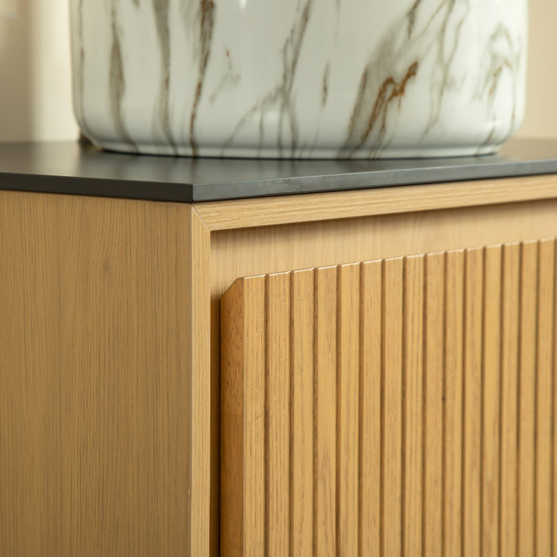 30" Wall Mounted Bathroom Vanity with Sintered Stone Countertop and Sink