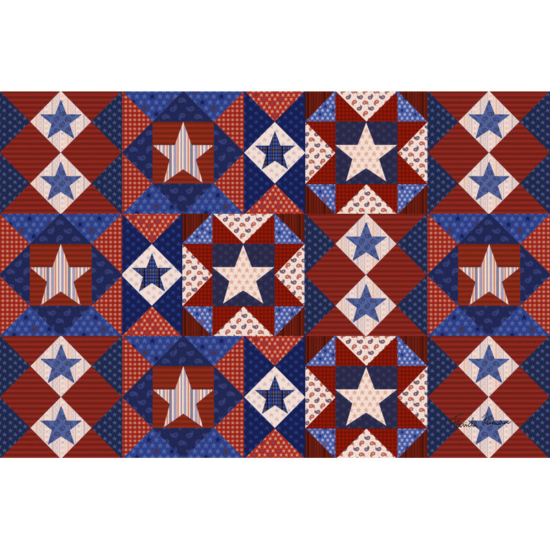 «America the Beautiful VI» par Farida Zaman - impression sur toile tendue, H 32 po x l 48 po, Toile encadrée noyer flottant