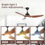 52 Inch Ceiling Fan With Light 22W 3 Color Dimmable LED Memory Function Ultra Quiet Reversible DC Motor 1H 4H 8H Timer For Large Rooms-491172603-491172601