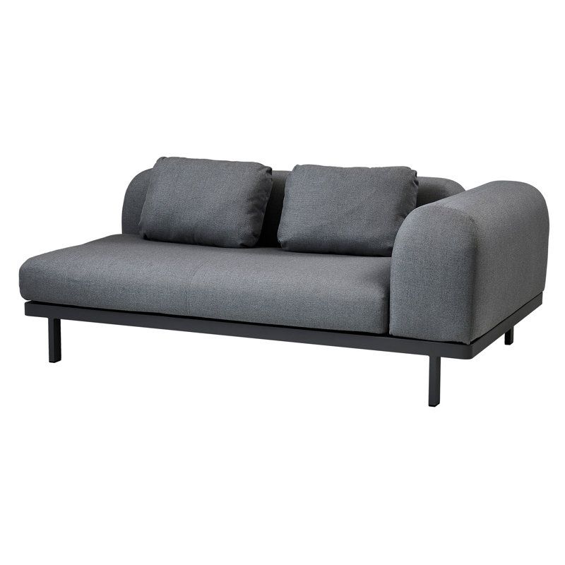 Space 2-Seater Modular Patio Sofa with Side Cushion