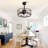 Sylvia 20" Caged Crystal Ceiling Fan With Remote Control and Light Kit Included-740981999