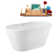 51" Streamline Soaking Glossy White Freestanding Tub and Tray With Internal Drain