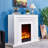 White Solid Wood Electric Fireplace-467549050-467549051