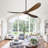 Orren Ellis 72'' 3-Blade Ceiling Fan (No Light) – Solid Wood Walnut Propeller Ceiling Fans Without Light, Remote, DC Motor, Indoor/Outdoor/Patio (Coastal/Farmhouse)-1612926389-1615164191