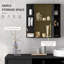 Pharmacie avec miroir, armoire de rangement murale, noir