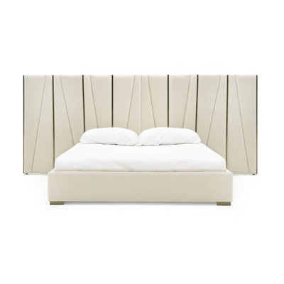 Nixa - Modern Beige Velvet Bed