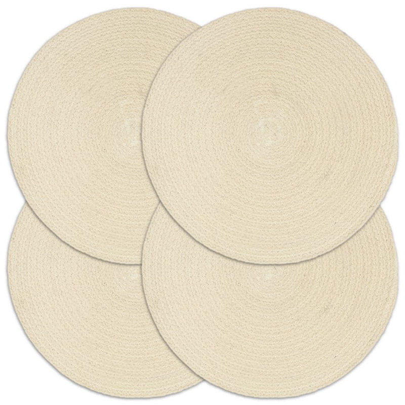 Billingsy Cotton Solid Colour Round Placemat, Natural
