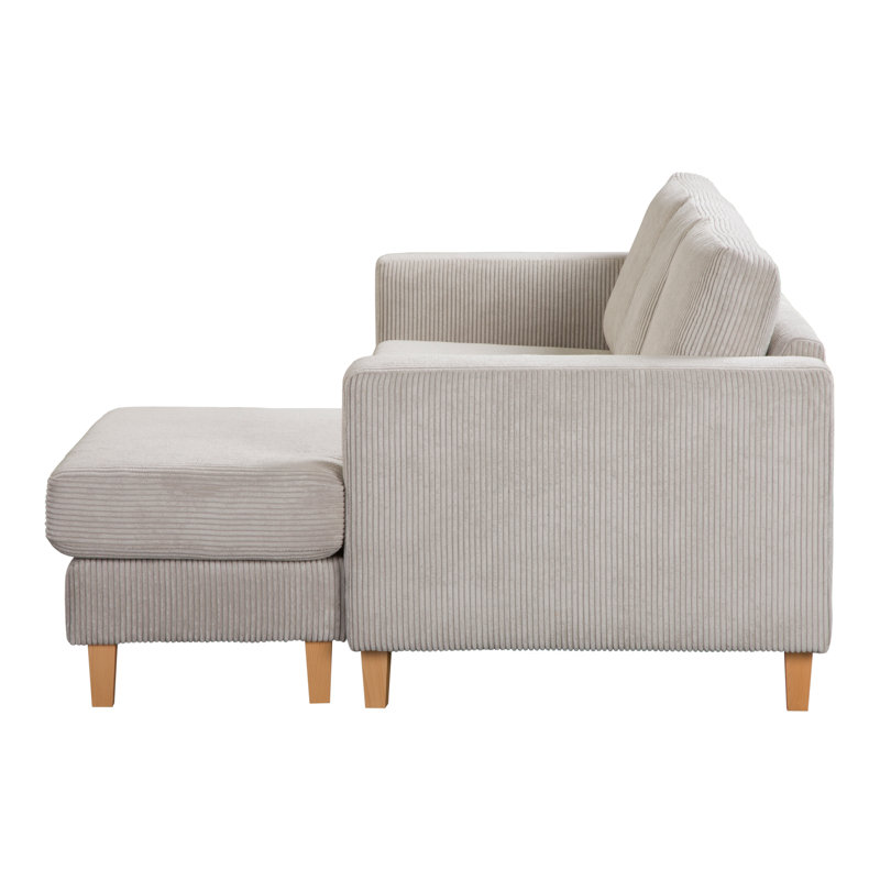 Laighla 4 Seater Sofa & Chaise, Creme, Beech, Right Hand Facing