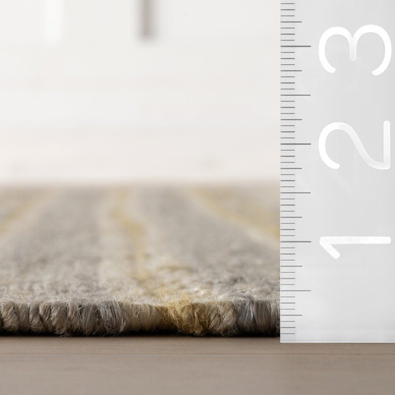 Marn Striped Handmade Jute Rug, Rectangle 7'6" x 9'6"