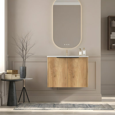 Meuble-lavabo de 30 po avec lavabo en céramique, armoire avec portes et tablettes intégrées