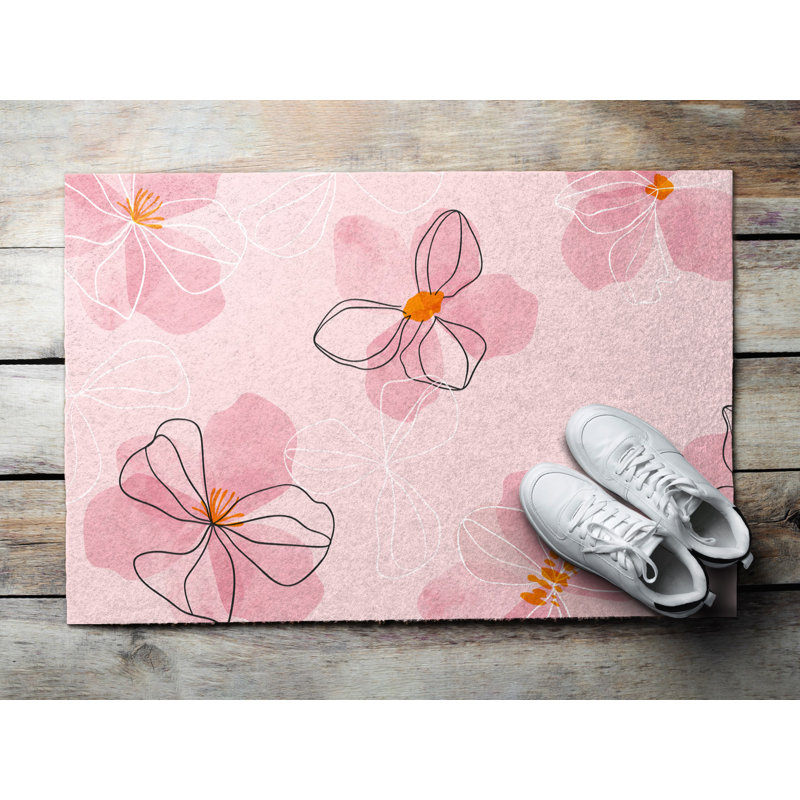 Non-Slip Floral Outdoor Doormat