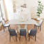 Ensemble de table de salle à manger extensible de 62,99 à 78,74 po pour 2 à 8 personnes, avec 8 chaises de salle à manger rembourrées en tissu polyuréthane et une table de salle à manger, table et chaises de cuisine, avec pieds de table en forme de U-1635653773-1635653777