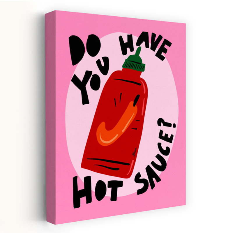«Hot Sauce», art mural moderne et vibrant, H 36 po x l 24 po