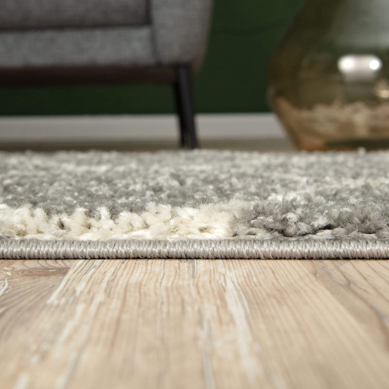 Myshaggy Collection Rugs Diamond Design in Grey, Rectangle 80 x 150cm