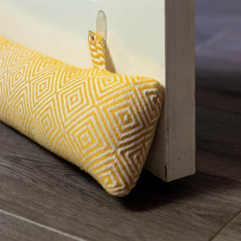 Nicola Spring - Chevron Draught Excluder - 80cm, Yellow