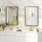 Amara Tempered Glass and Aluminum Alloy Framed French Cleat Mounted Wall Mirror-969131619