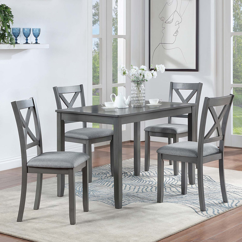 Kitchen Dining Chairs with Padded Seat,Side Chair for Dining Room, Gray