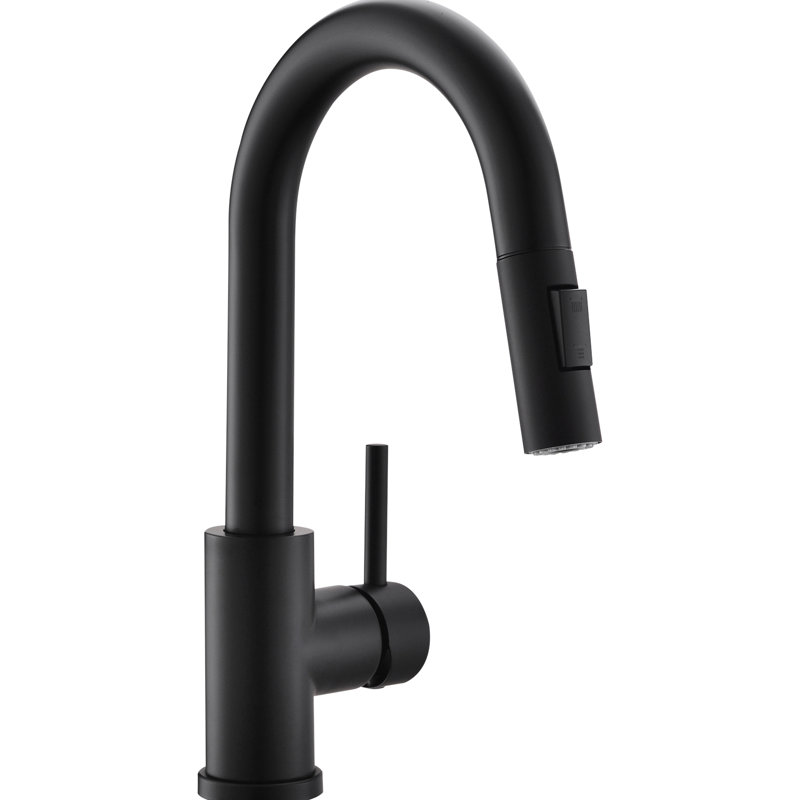 Robinets de cuisine modernes noirs avec douchette extractible - Rotation à 360 °, acier inoxydable pour la cuisine, robinet de bar et robinet d'évier