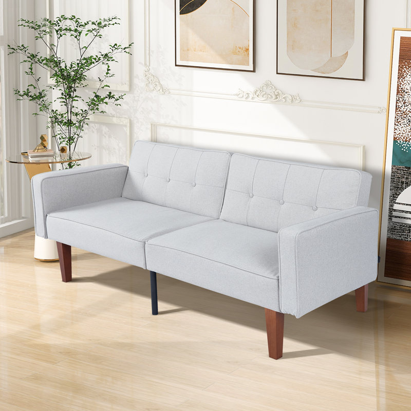 Lelland Futon Sofa Bed, Convertible Fabric Futon Couch Bed, Loveseat Sleeper Sofa, Daybed for Living Room, Apartment, Office