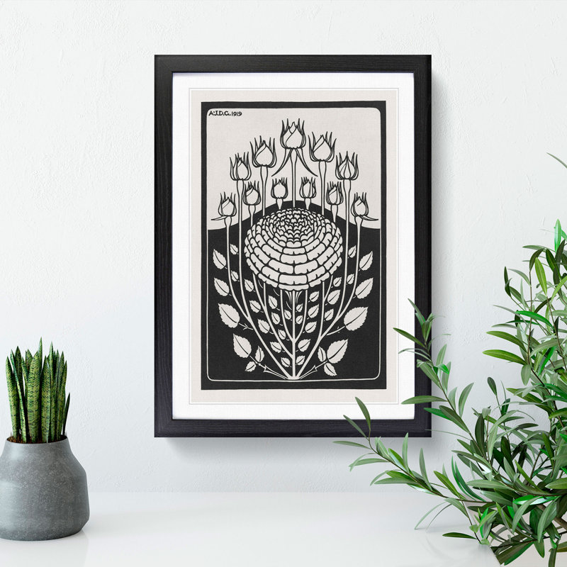 Rose Bush Vol.1 by Julie De Graag - Picture Frame Graphic Art, 65cm H x 48cm W x 2cm D, Black Framed