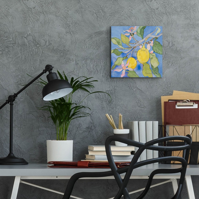 «Lemon Tree Italy 1» par Sharon Pitts, art mural en verre acrylique, H 12 po x l 12 po x P 0,13 po