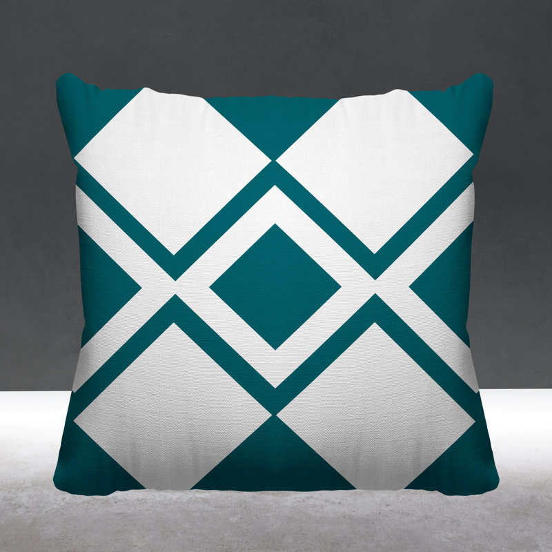 Coussin décoratif intérieur / extérieur Halsey Loop, Vert, L 15 po x H 15 po