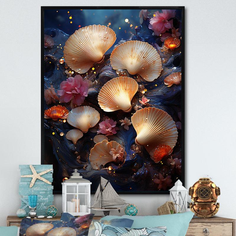 «Bold Brushstrokes Of  On Beach II», reproduction sur toile, H 32 po x l 16 po x P 1 po, Cadre flottant noir