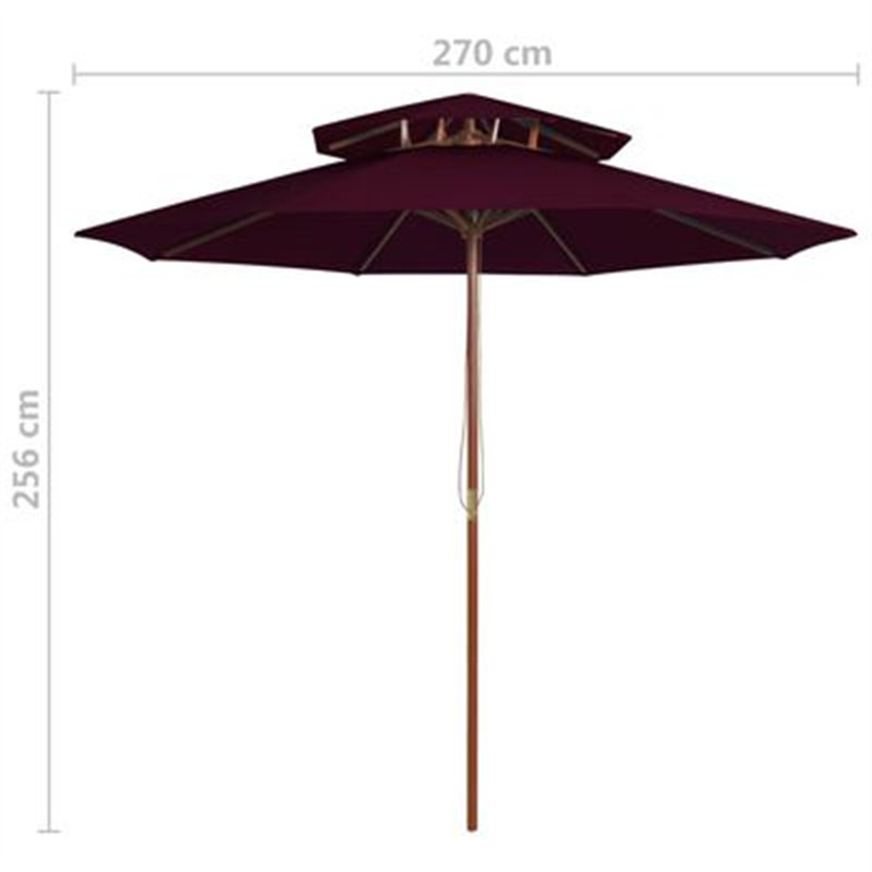 Troutville 270cm Market Parasol, Bordeaux Red