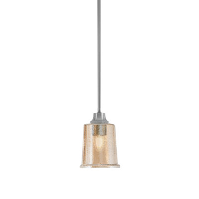 Sebring Hung Pendant Shown In Graphite Finish With 5.25" Amber Bubble Glass