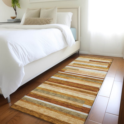 Malchow Washable Striped Indoor / Outdoor Rug