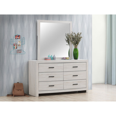 Commode 6 tiroirs avec miroir